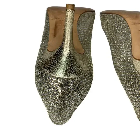 Jimmy Choo Isabel Champang Glitter High Heels Sz EU39 US9 - Picture 8 of 15